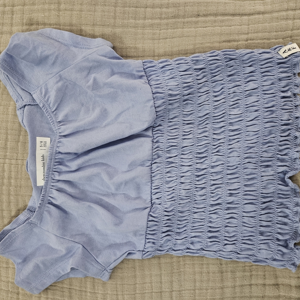 Charming Blue Girl's Smocked Blouse